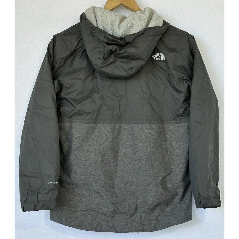 North Face Fleece Lined Jacket Hooded Boy's Size 10 / 12